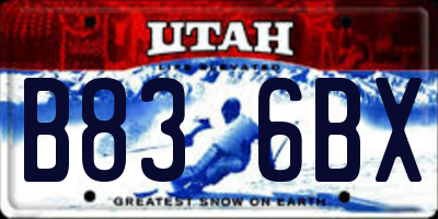 UT license plate B836BX