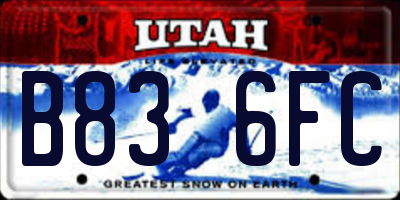 UT license plate B836FC