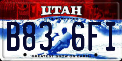UT license plate B836FI