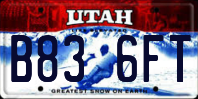 UT license plate B836FT