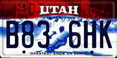 UT license plate B836HK