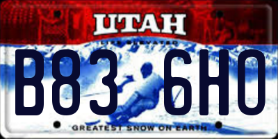 UT license plate B836HO
