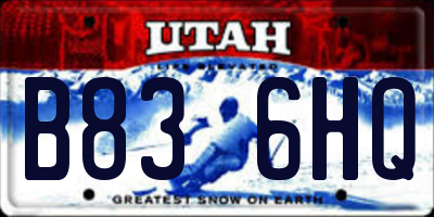 UT license plate B836HQ
