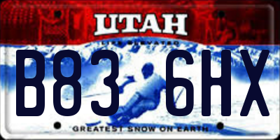 UT license plate B836HX