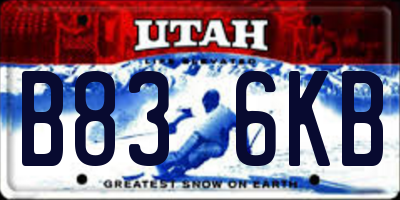 UT license plate B836KB
