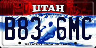 UT license plate B836MC