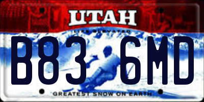 UT license plate B836MD
