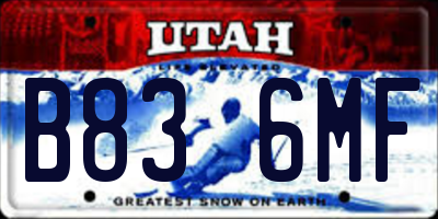 UT license plate B836MF