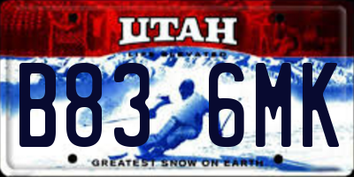 UT license plate B836MK