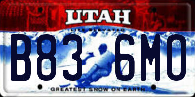 UT license plate B836MO