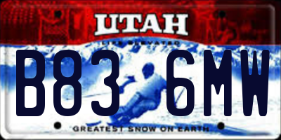 UT license plate B836MW