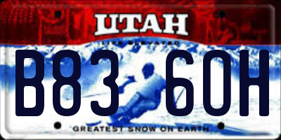 UT license plate B836OH
