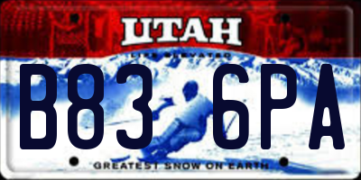UT license plate B836PA