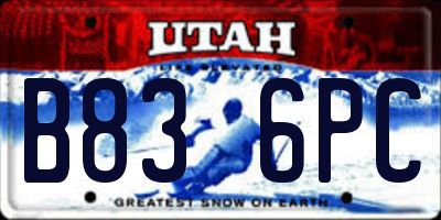 UT license plate B836PC