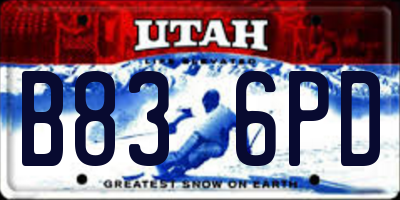 UT license plate B836PD