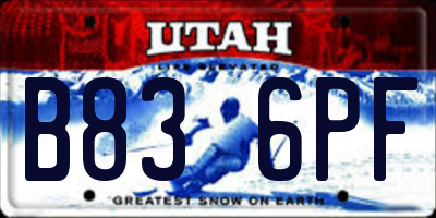 UT license plate B836PF