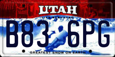 UT license plate B836PG