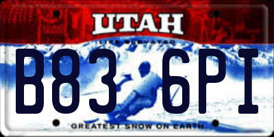 UT license plate B836PI