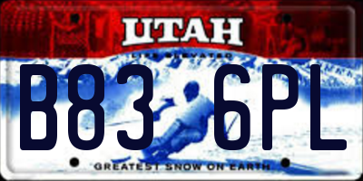 UT license plate B836PL