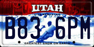 UT license plate B836PM