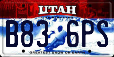 UT license plate B836PS