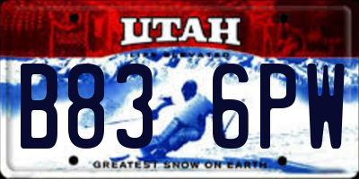 UT license plate B836PW