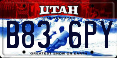 UT license plate B836PY