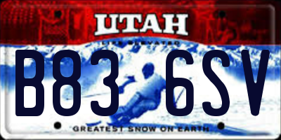 UT license plate B836SV