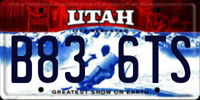UT license plate B836TS