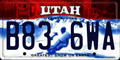 UT license plate B836WA