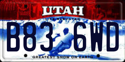 UT license plate B836WD