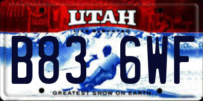 UT license plate B836WF