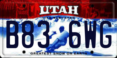 UT license plate B836WG