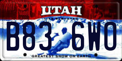 UT license plate B836WO