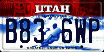 UT license plate B836WP