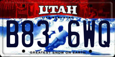 UT license plate B836WQ
