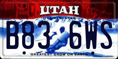 UT license plate B836WS