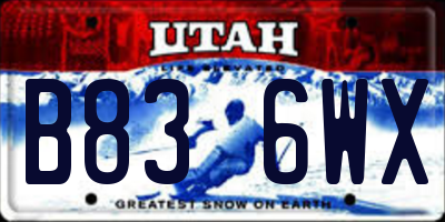 UT license plate B836WX