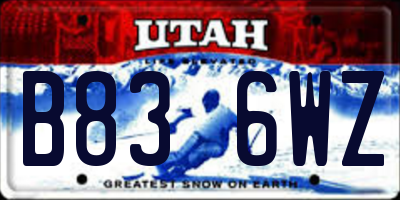 UT license plate B836WZ