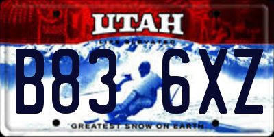 UT license plate B836XZ