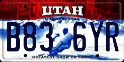 UT license plate B836YR
