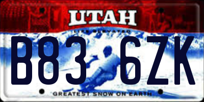 UT license plate B836ZK