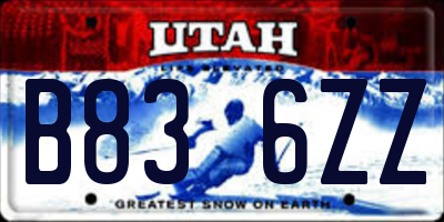 UT license plate B836ZZ