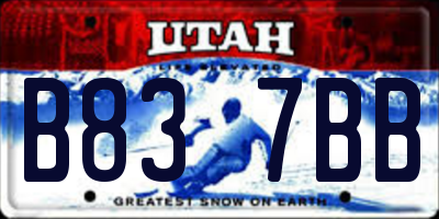 UT license plate B837BB