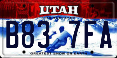 UT license plate B837FA