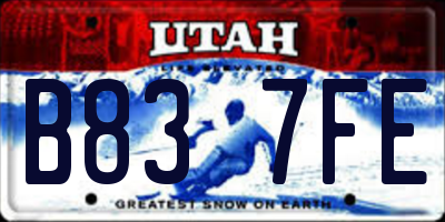 UT license plate B837FE