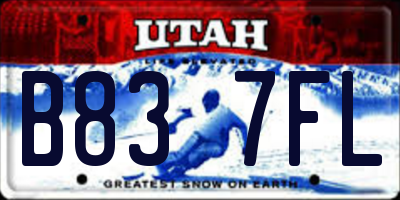 UT license plate B837FL