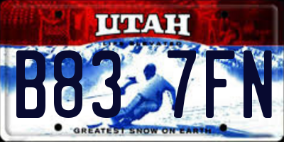 UT license plate B837FN