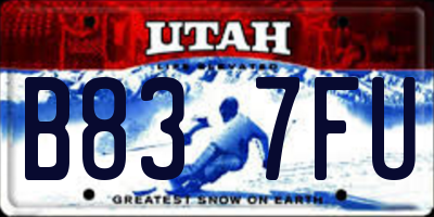 UT license plate B837FU