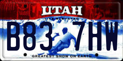 UT license plate B837HW